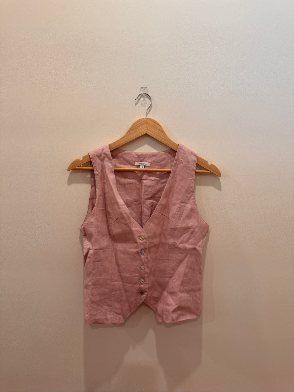 dusty rose linen vest!